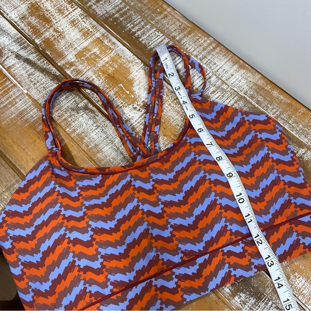 Janji Pace Sports Bra Orange Purple Blue Stripes Size L - Picture 7 of 8